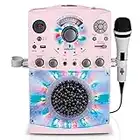 Singing Machine Portable Karaoke Machine for Adults & Kids with Wired Microphone, Rose Gold/Frosted Pink - Built-In Karaoke Speaker, Bluetooth with LED Disco Lights - Karaoke System with CD+G & USB