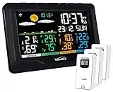 Youshiko YC9443 (Official 2023 UK Version), with 3 x Wireless Sensors Weather Station, Radio Controlled Clock Indoor Outdoor Temperature Thermometer, Humidity, Barometric Pressure