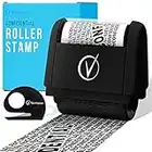 Identity Protection Roller Stamps Wide Kit, Designed for Secure Confidential ID Blackout Security, Anti Theft and Privacy Safety (Classy Black, Stamp + 1 Box Cutter)