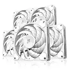 EZDIY-FAB Cube Fan Pro 120mm PC Case Fan,High Performance Cooling Fan,Very Quiet Motor, Computer Cooling Fans, 1200 RPM,3 Pin Connector-5 Pack-White