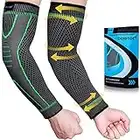 beister Kompression Ellenbogenbandage für Herren & Damen (2 Stück), Sport Ellenbogenstütze mit drei Silikon Antirutschstreifen, Arm Bandagen, Medizinisch Kompressionsärmel, Armschutz für Arthritis