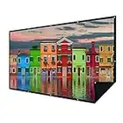 Double Layer Projector Screen 100 inch 16:9 Black Back Portable Projection Movie Screen 3D with Less Light Transmission for Home Theater Outdoor Indoor Office with 15PCS Nails No Crease