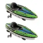 Intex Challenger K1 1-Person Inflatable Sporty Kayak w/Oars and Pump