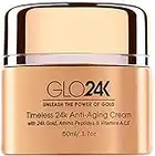 GLO24K Crème anti-âge à l'or 24k avec vitamines, acide hyaluronique, rétinol