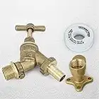 FixTheBog Garden Brass Tap Kit Double Check Valvewith Hose Wall Plug Adaptor and Elbow