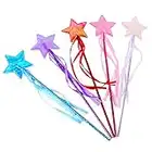 Zuzer 10PCS Varitas de Estrella Brillantes Varita de Princesa Varita de Hadas Princesa Vestir Accesorios 5 Colores Varitas Estrella