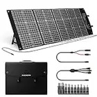 ELECAENTA 120W ETFE Solar Charger PD45W Type-C USB QC3.0 DC-XT60/Anderson Foldable Monocrystalline Solar Panel Kit for Portable Generator Power Station Van Smartphone Laptop with 10-in-1 DC Connector