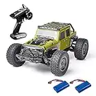 RC Cars Off Road RC Truck 1/16 Scale 2.4GHz Remote Control Monster Car 4WD High Speed 38KMH LED Headlight All Terrains RTR Vehicle with 2 Batteries Toy Gift for Adults & Boys Girls Kids