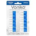 Voniko CR123A Lithium Batteries (12-Pack) – Photo Lithium Battery –3 Volt 123 Battery Lithium 10 Years Shelf Life – UL&RoHS Certified for Security and Medical Equipment