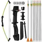 The7boX 18lb Junior Compound Bow Set, Archery Set, Dual Arrow Rest for Left and Right Hands Equipped with 6 Blunt Arrows 2 Sucker Arrows Suitable for Beginners Target Practice Outdoor Archery Training