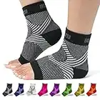 Ankle Brace, Foot Compression Sleeve, Open Toe Women Fasciated Compression Sock Night Splint For Plantar Fasciitis, Achilles Tendonitis , Black L-XL