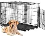 BestPet 24,30,36,42,48 Inch Dog Crates for Large Dogs Folding Mental Wire Crates Dog Kennels Outdoor and Indoor Pet Dog Cage Crate with Double-Door,Divider Panel, Removable Tray and Handle (24")