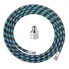 SAGUD Airbrush Hose 6 Foot 1.8 m Nylon Braided Air Hose with 1/8" Size On Both End and Adapter 1/8" Male to 1/4" Female for Most Airbrush Kit