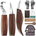 Holz-Schnitzwerkzeug Set, 10 Teiliges Holz Schnitzmesser mit Schleifsteine, Professional Holzschnitzerei Messer Werkzeuge ideales Schnitzmesser-Set für Anfänger und Profis mit Schnittfeste Handschuhe