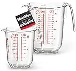 Mueller International Clear Measuring Cup Set – Two Piece Set 4 Cups/30 oz & 2 Cups/16 oz, Liquid and Dry Measuring Cups, Shutter-proof, European Made