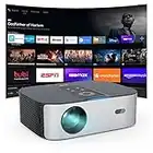 Artlii Play4 Videoprojecteur 4K, Videoprojecteur WiFi Bluetooth Intègre Android TV, 400 ANSI Native 1080P Supporte 4K Retroprojecteur Auto Focus 4P Correction Projecteur Video Compatible avec Netflix