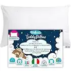 4BABIES - Oreiller 60x40 puor Enfant à partir de 1 an, Coussin pour Lit Enfant ou Bébé Respirant avec revêtement en Coton 100% Italien, Coussin Hypoallergénique Anti-acarien