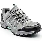 ODCKOI Wanderschuhe Damen Wasserdicht Leicht Trekkingschuhe Damen Outdoor Rutschfeste Abriebfest Knöchel Bergschuhe, Camping, Hiking, Mountainbike, Trailrunning, Lauf Sneaker (Hellgrau Mintgrün EU 41)