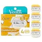 Gillette Venus ComfortGlide plus Olay Coconut Women's Razor Blade Refills, 4 Count (Pack of 1)