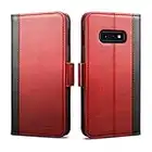 Rssviss Estuche para Samsung Galaxy S10e, Cáscara de Piel PU para Samsung Galaxy S10e Protección [4 Ranuras para Tarjetas y Moneda] con [Cierre magnético] Samsung Galaxy S10e Flip Case, 5.8" Rojo