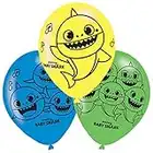 Amscan 9908483 - Baby Shark Party Printed 11" Latex Balloons - 6 Pack