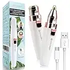 Wiederaufladbarer Augenbrauen trimmer & Bikini trimmer für Frauen, 2-in-1-Augenbrauenrasierer und schmerzfreier Augenbrauen epilierer, Augenbrauen-Lippen-Nase-Körper-Gesichtshaarentferner für Frauen