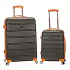 Rockland Melbourne Hardside Expandable Spinner Wheel Luggage, Charcoal, 2-Piece Set (20/28)