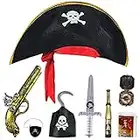 9 Pezzi accessori da pirata per bambini cappello pirata pirata tema per feste pirata cosplay accessorio con cappello da pirata pirata occhi bussola telescopica pirata per gancio