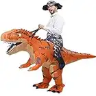 Rafalacy Costume de dinosaure gonflable pour adulte T-REX - Costume d'Halloween amusant - Costume gonflable de dinosaure (marron)