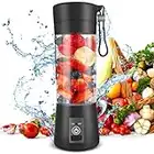 YruDoca Portable Blender, Mini Blender for Shakes and Smoothies, Personal Size Blenders with Rechargeable USB, 380Ml Traveling Fruit Veggie Juicer Cup With 6 Blades