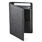 WeValley Porte Cartes de Crédit, RFID Blocage, Bifold Portefeuille Homme Cuir Véritable, Rangement Carte de Crédit et Billets (Noir 2)