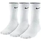 Nike Soken Lightweight Crew Paquete de 3 Pares Calcetines, Hombre, Blanco (White/Black), 38-42 EU