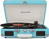 Crosley CR8005D-TU Cruiser Deluxe Portable Record Table 3-Speed Turntable with Bluetooth, Turquoise