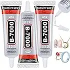 B7000 Rhinestones Glue for Crafts, 3PCS 50ML 1.68fl.oz Clear B-7000 Super Jewelry Glue Transparent Industrial Adhesive for Fabric Phone Repair Jewelery Making Crystal Gem Tac Nail Art Stone Glass