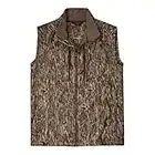 Mossy Oak Men's Standard Camo Sherpa 2.0 Fleece Lined Hunting Vest, Bottomland, Large