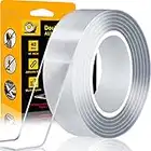 CZoffpro Double Sided Tape Heavy Duty - Clear Mounting Adhesive Two Tape, Transparent Strong Removable Stick Wall Strips Picture Carpet