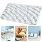 SOSMAR Drainer with Drip Tray - Dish Drain Board Mat - Water Drip Tray Holder for Fruit Cup Mug Utensil Bathroom Accessories, Coffee Tea Tray (39 x 22.5 cm)