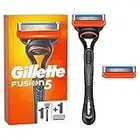 Gillette Fusion 5 Nassrasierer Herren, Rasierer + 2 Rasierklingen mit 5-fach Klinge, Geschenk Männer