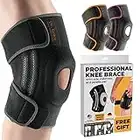 DR. BRACE ELITE Knee Brace with Side Stabilizers & Patella Gel Pads for Maximum Knee Pain Support and fast recovery for men and women-Please Check How To Size Video (Mercury, Large)
