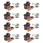 Deegoo 8Pcs MG90S 9g Servo Motor Micro Metal Gear for Robot Car Plane RC Helicopter Arduino