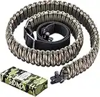 SOMA Rifle Sling Paracord Gun Sling 2 Point Adjustable Shotgun Sling with Swivel for Outdoor Hunting (Green&Camo)