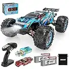 Hosim 1:10 Brushless RC Auto, 4WD Hochgeschwindigkeit 68+ km/h Ferngesteuertes Auto Erwachsene, Schnelles Hobby-Grade RC Offroad LKW Kinder (Blau, X07)