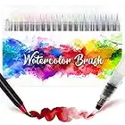 Amteker Feutre Coloriage Enfants & Adulte, 24 + 1 Stylo Aquarelle - Aquarelle Peinture, Feutre Aquarelle Brush Pen Feutre Pinceaux Pour Coloriage Adulte, Bullet Journal Accessoires, Stylo Calligraphie