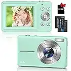 Appareil Photo Numérique Compact - 1080P HD 44MP Caméra avec Carte 32Go, 2,4" LCD Rechargeables Appareil Photo Enfant avec 16X Digital Zoom pour Enfant, Adolescent, Étudiant, Adulte, Débutant (Vert)