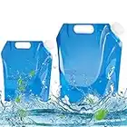 Apradas Folding Water Bag Collapsible Drinking Car Water Carrier Container 2Pack 5L+10L,Bpa Free Portable Water Storage Bag For Outdoor Sports, Hiking,Picnic, Travel Bbq