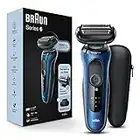 Braun Series 6 6020s Electric Razor for Men With Precision Trimmer, Wet & Dry, Rechargeable, Cordless Foil Shaver, Blue, 1 Count