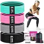 Resistance Bands for Working Out with Workout Bands Guide. 4 Booty Bands for Women Men Fabric Elastic Bands for Exercise Bands Resistance Bands for Legs Bands for Working Out Hip Thigh Glute Bands Set