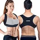 Posture Corrector For Men And Women - Adjustable Upper Back Brace, Upper Spine Support- Neck, Shoulder, Clavicle and Back Pain Relief-Breathable (Large)