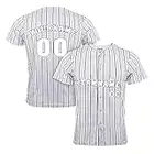 TOPTIE Camiseta de béisbol Personalizada a Rayas para Hombres y niños, Jersey con Botones para Agregar su Nombre y número