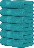 Utopia Towels 6 Piece Premium Hand Towels Set, (16 x 28 inches) 100% Ring Spun Cotton, Lightweight and Highly Absorbent Towels for Bathroom, Travel, Camp, Hotel, and Spa (Turquoise)